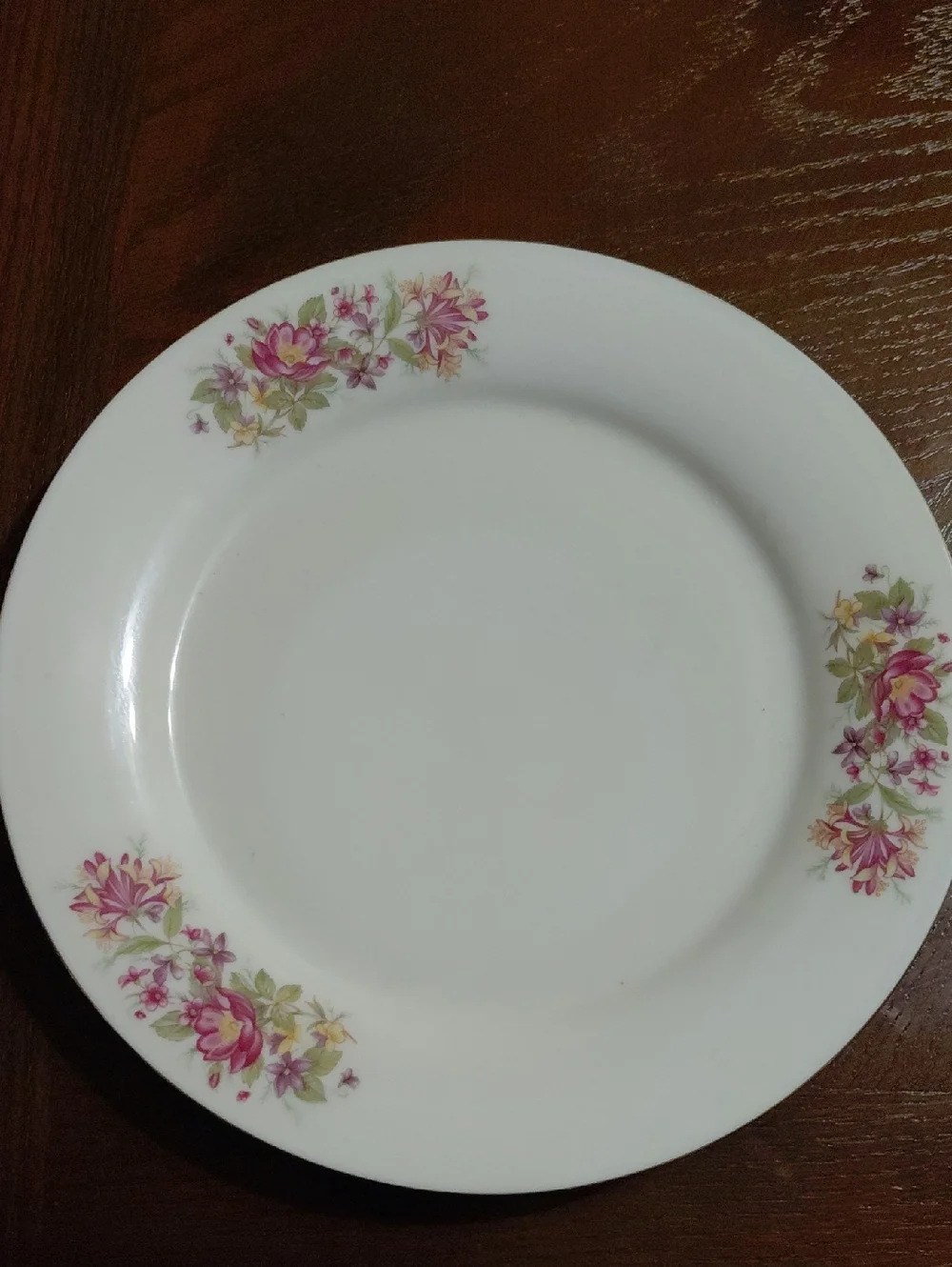 Vintage Porcelain Classic Floral Dinnerware Set - White with Pink Floral Accents